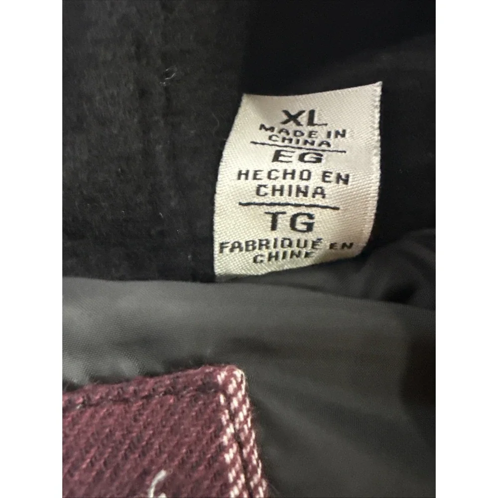 Levi's Quilted‎ Plaid Puffer Flannel Hooded Shacket Size XL Magenta Co
